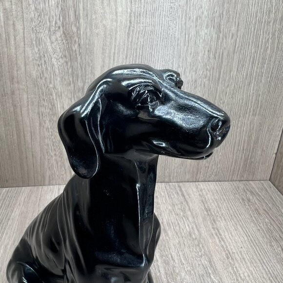 Black Labrador Retriever Dog Figurine Statue Collectible 10" Glossy - Picture 8 of 12
